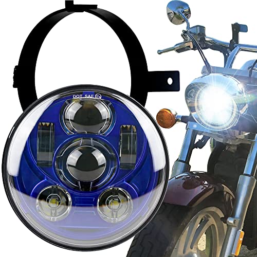 Eagle Lights 5.75 inch Generation III Headlight Kit with Bracket and Hardware Replacement for Honda VTX 1300 & 1800 (Blue) - color: Blue Generation III