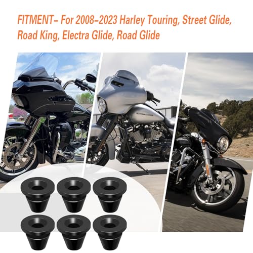 6x Rubber Side Cover Grommets for Harley Touring - size: 2008-2025