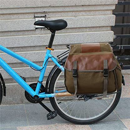 Shkalacar Saddlebag Panniers Bag Saddlebag Side Tool Bags Motorbike Large Capacity Saddle Bag Waterproof Panniers Box Side Tools Bag Pouch Cycling Luggage Bag Riding Saddlebag with 2 Side Pockets - color: Khaki