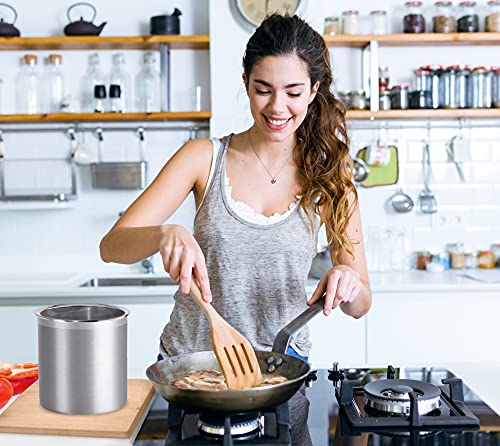 Oggi Stainless Steel Jumbo Grease Container with Removable Strainer and Snug Lid. Perfect container for fryer oil, bacon drippings, lard and ghee oil. Large capacity can - 1 Gall / (Pack of 3) - size: 4 Quarts (Pack of 3)
