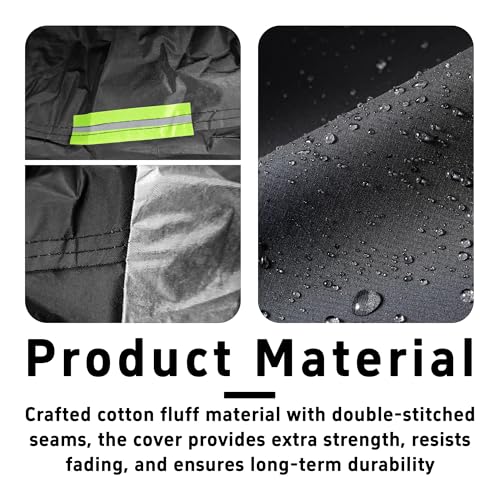 One Waterproof Motorcycle Cover, Heavy Duty Outdoor Motorbike Cover with Lock-Holes, Rain Protection, Fits up to Electric Bicycle & Motorcycles, All Season(230x95x125CM) - size: XL (230x95x125CM)