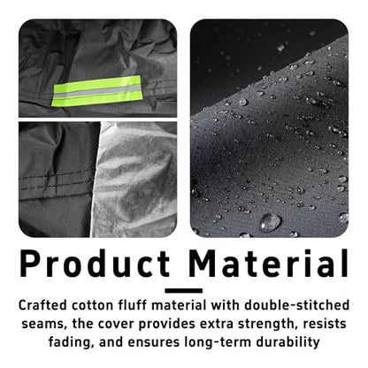 One Waterproof Motorcycle Cover, Heavy Duty Outdoor Motorbike Cover with Lock-Holes, Rain Protection, Fits up to Electric Bicycle & Motorcycles, All Season(245x105x125CM) - size: XXL (245x105x125CM)