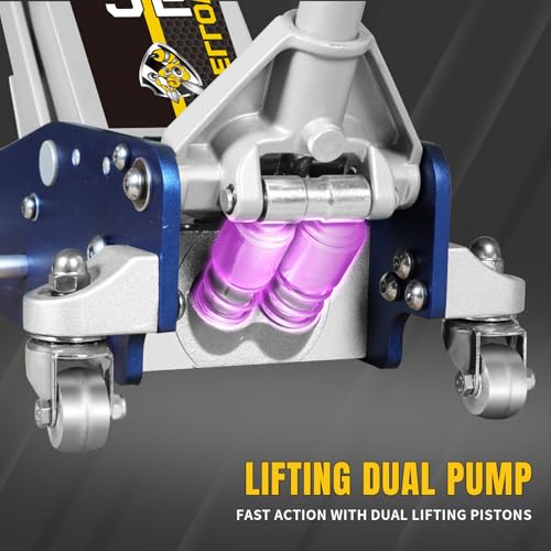 YELLOW JACKET 2.5 Ton Floor Jack Aluminum and Steel Racing Car Jack - color: Blue, size: 2.5T low profile dual pump