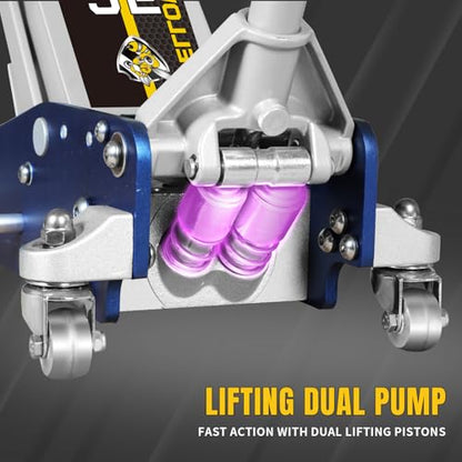 YELLOW JACKET 2.5 Ton Floor Jack Aluminum and Steel Racing Car Jack - color: Blue, size: 2.5T low profile dual pump