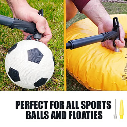BV Mini Bike Pump Portable Frame Pump, Shock Pump for Bike Shock, Air Ball Pump Inflator with Ball Pump Needles, Mini Pump Fits Presta & Schrader- Smart Valve