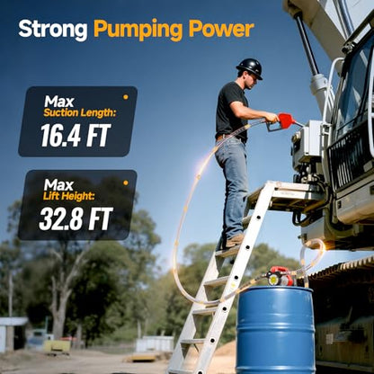 TaskStar Fuel Transfer Pump Battery Powered, 12GPM Diesel Kerosene Transfer - color: 18V 12GPM Cordless, Dual Batteries