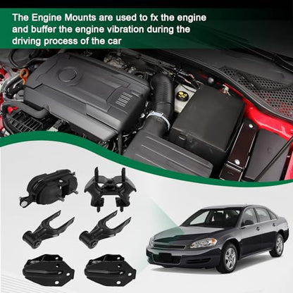 SCITOO Engine Mount Trans Mounts Set for Chevrolet for Impala 2006-2011
