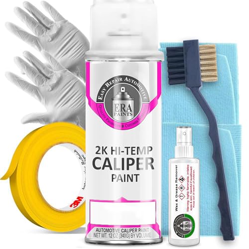 ERA Paints 2K Brake Caliper Paint Kit – Pink | High-Gloss Spray, 500°F Heat & Chemical Resistant | Complete DIY Kit with Degreaser, Gloves & Tape | Made in USA - color: Pink Caliper Paint Kit