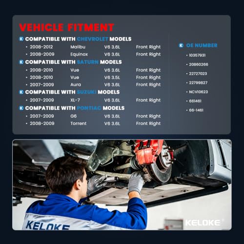 KELOKE CV Axle Shaft Assembly Fit for Chevrolet & Saturn & Suzuki & Pontiac - size: Front Right Passenger Side