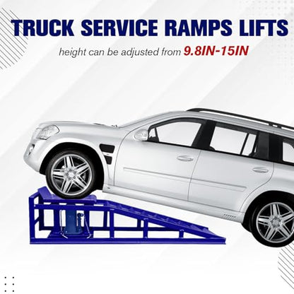 2 Pack Hydraulic Car Service Ramps,Low Profile Car Lift Service Ramps - size: Blue