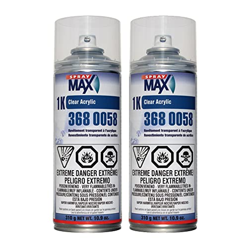 Spraymax 3680058 1K Acrylic High Gloss Clear Coat Aerosol 2PK
