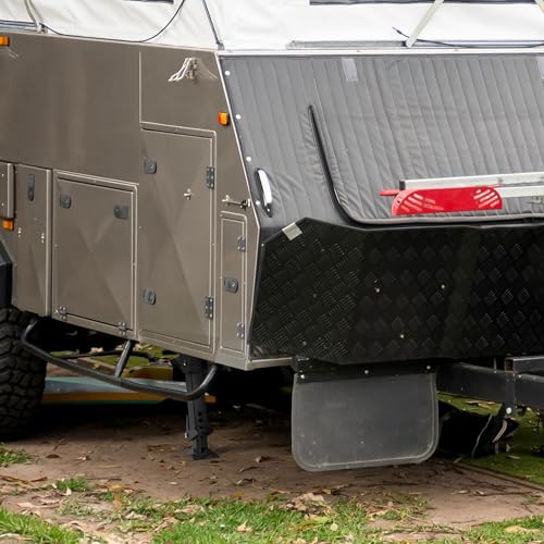 Dumble RV Stabilizer Jacks - 4pk Attachable Telescoping Travel Trailer Jack Stabilizer Stands and Jack Rod, Black,Silver