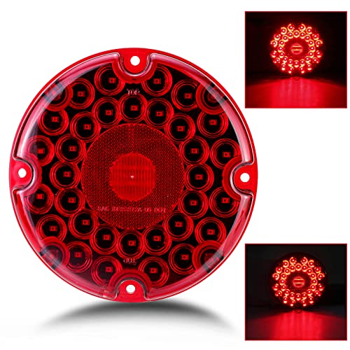 LIMICAR 7" Round Trailer Lights, 36 LED Red Transit Tail Lights, LED Trailer Light Kit Stop Brake Turn Taillight with Inner Reflex Lens For RV Truck Bus RV UTE UTV Motorhome