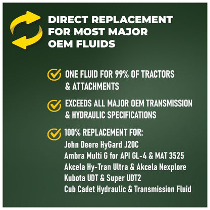 TRIAX Agra UTTO XL GL-4 Synthetic Blend Tractor Hydraulic, Transmission, Differential Fluid - All OEM Compatible with John Deere, Kubota, Massey Ferguson, CAT, and More (5 Gallon) - size: 5 Gallon