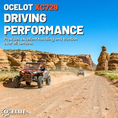 Ocelot XC729 30x10x14 UTV Tires All Terrain, Durable 8-Ply Radial Construction and Non-Directional Tread, Aggressive Thick Lugs for Diverse Terrain and Conditions - AT 30x10x14 ATV Tires
