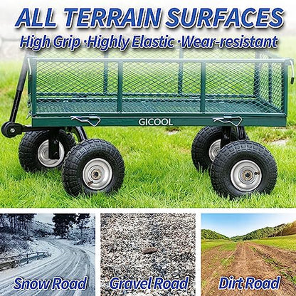 4.10/3.50-4 Pneumatic Tire, 10" Tire and Wheel, 2 Pack, with 2.2" Offset Hub, 5/8" Axle Bore Hole, Sealed Bearings, for Hand Truck Trolley Dolly Cart - size: 2 Pack