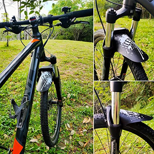 Mountain Bike Fenders, Fits 20-29 Inch MTB, 2-Piece Set - color: A-White