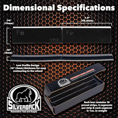 Silverback 1 oz Black Steel Adhesive Wheel Weights, 72-Piece Box - color: Black, size: 1 oz