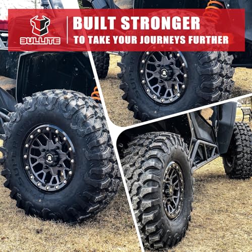 Bullite Wheels BT-05 Rider UTV ATV Wheel Satin Black Rims and Satin Black Beadlock 14x7, 4x156 Bolt Pattern, 5+2 Offset, Compatible with Polaris RZR 1000 XP/Ranger XP 900/1000 - color: Satin Black Rim and Satin Black Beadlock, size: 14x7, 5+2 Offset, 4x15