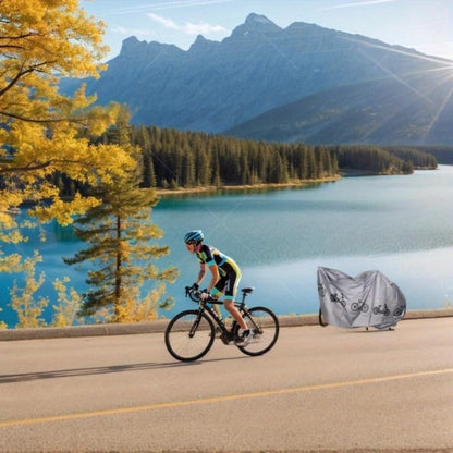 Heavy Duty All Weather Bike Cover Black EVA Non Woven Material Waterproof & Dustproof Universal Bicycles Electric Bikes Mountain Road and Motorcycles Easy to Clean Outdoor - color: black out