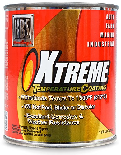 KBS Coatings 65305 Cast Iron Grey Xtreme Temperature Coating - 1 Pint - color: Cast Iron Grey, size: 16 Fl Oz (Pack of 1)
