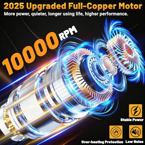 20V Cordless Buffer Polisher with 2 x 4000mAh Battery&Quick Charger - 10000RPM High Power | 6-Speed Adjust Dual Action | 6-Inch Powerful Car Buffer Polisher Buffing Kit for Car Detailing and Polishing - color: With 2 X 4.0ah Dewalt 20v Max Battery