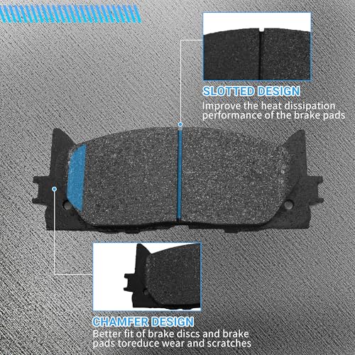Front Brake Pads Set Compatible with Le-xus ES300h ES350, Toyota Avalon Camry Automotive Replacement Brake Pads Semi-Metallic D1222 - style: D1222