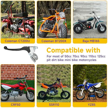 HIAORS 7/8" Mini Bike Clutch Brake Handle Lever Compatible with Predator 196cc 212cc Coleman CT200U CT200U-EX BT200X CT100U CC100X Baja DB30 MB200 SSR125 CRF50 CRF70 XR50 XR70 Pit Dirt Bike Parts - color: Black Striped