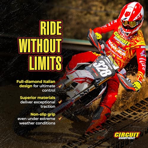 Circuit Equipment - Circuit V Motorcycle Handlebar Grips - Durable Non-Slip Rubber for Superior Comfort and Control - High Performance for All Terrains - Black/Yellow Design