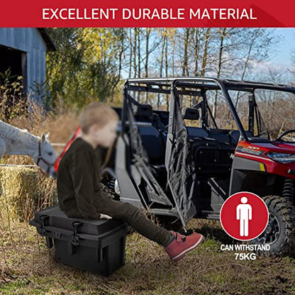 HAKA TOUGH Storage Cargo Box 5.5GAL for Polaris Ranger 1000/XP/900/Crew/570 Mid-Size/Fullsize General 1000 4 Accessories for General 1000 Tool Box Rear Trunk Storage Waterproof