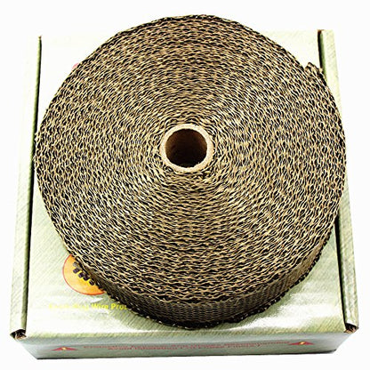 LEDAUT 2"x 50' Twill Weave Motorcycle ATV Titanium Exhaust Heat Shield Wrap with 11.8" Locking Ties (Pack of 15) - size: 2 inches x 50 Foot twill weave