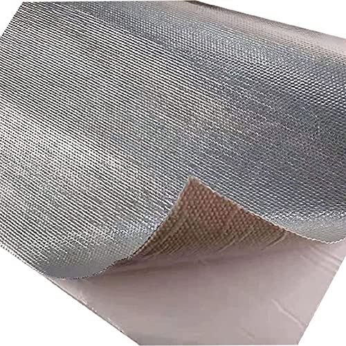 12'' X 48''Aluminized Heat Shield Mat Thermal Barrier Adhesive Backed Heat Blanket, Fiberglass Insulation Reflective Material High Temp Protection - size: 12 x 48 Inch