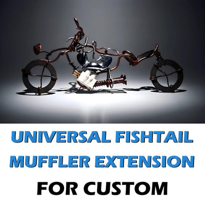 36" 1.875'' Fishtail Muffler for Motorcycle Exhaust 1.75'' Header Pipes