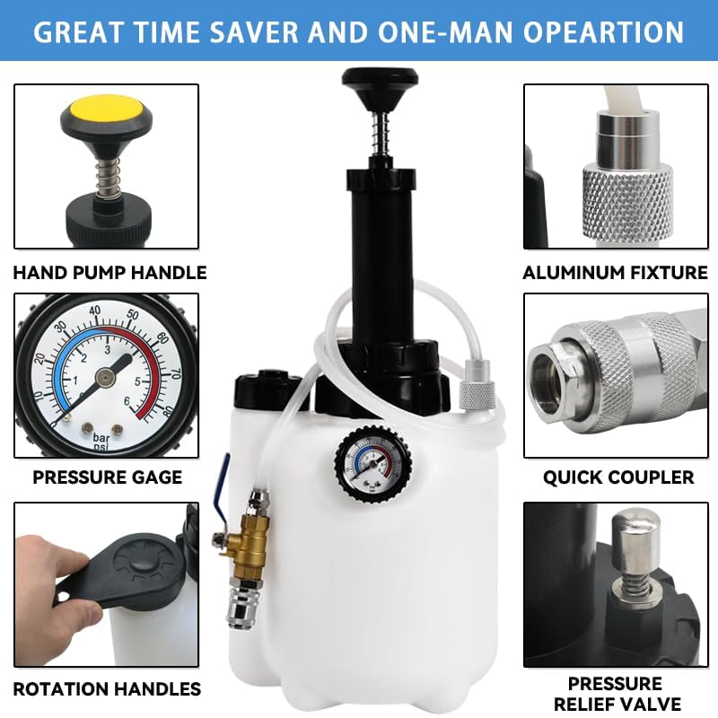 altivox 3L Transmission Fluid Pump Manual Oil Transfer Pump Fluid Transfer Pump Oil Filling Filler System Tool Extractor Tool Kit with Adapters