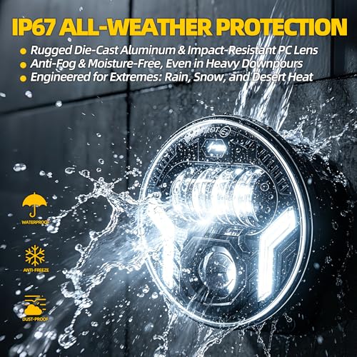 5.75 5-3/4 LED Headlight, Fits Sportster Iron 883, Dyna Street Bob, Indian Scout Bobber - Super Bright High Low Beam Projector Headlamp with V-Shape DRL, Waterproof Plug & Play Upgrade - color: 5.75 Inch Kingkang Style