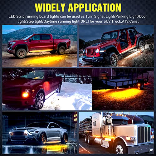 Nilight 48 Inch LED Running Board Lights 2 PCS - color: 48" Running Board Lights White/Amber