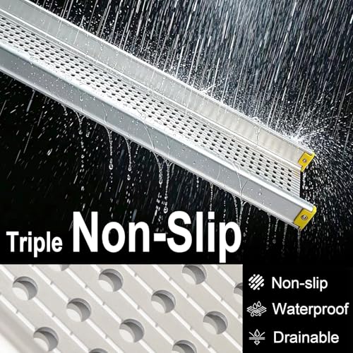 Ruedamann 10FT Telescopic Wheelchair Ramp with Handle, 8.9" Wide, 2PCS - color: Silver, size: 10FT x 8.9'' W