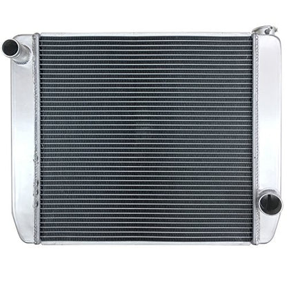 JSD 2 Row Single Pass Universal Aluminum Racing Radiator Overall 24" x19" x3" Compatible with Chevy GM SBC BBC - size: 24" x19" x3"