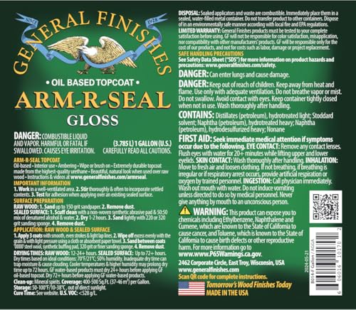 General Finishes Arm-R-Seal Oil Based Topcoat, 1 Gallon, Gloss - color: Gloss, size: 1 Gallon