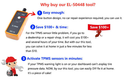 EL-50448 Chevy TPMS Reset Tool Relearn for 100+ GM Models Battery Included - size: Battery Included