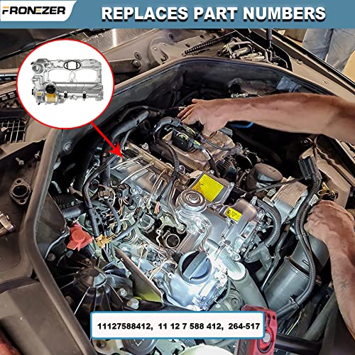 Upgrade Aluminum N20 Engine Valve Cover Kit with Gasket, Bolts & Oil Filler Cap Compatible with 2012-2018 BMW 228i 320i 328i 328i GT xDrive 428i 528i X1 X3 X4 X5 Z4 L4 2.0L Part# 11127588412 264-517 - color: Aluminum Painted Silver