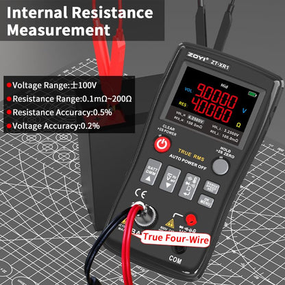 ZOYI Battery Internal Resistance Tester 2 in 1 multimeter Battery Voltage Meter Car Battery Tester for AAA AA Model 0.1mΩ-200Ω