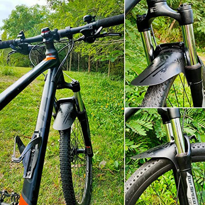 Mountain Bike Fenders, Fits 20-29 Inch MTB, 2-Piece Set - color: A- Black-Gray