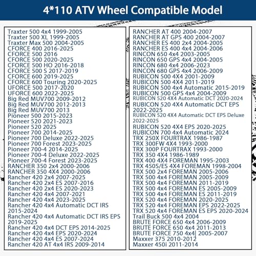 GarveeLife 2PCS 25x8-12 ATV UTV Tire with 12 Inch 4 Lug Steel Wheel Rim