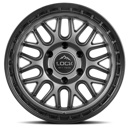 LOCK OFFROAD ONYX-7969MGMBR 17X9-6X139.7 1et - Matte Grey with Matte Black Ring - color: Matte Grey with Matte Black Ring, size: 17X9 - 6X139.7 1et