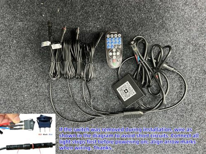 4-Pack 17.5" Quad Row Cold White Wheel Light Rings for Truck Car