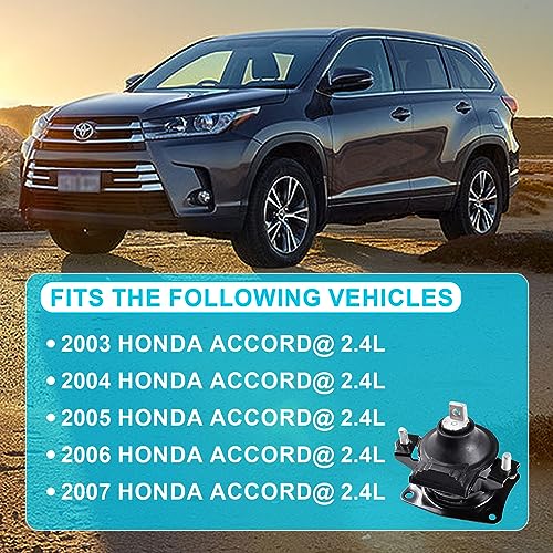 Engine Motor and Transmission Mount 6PCS for Honda Accord 2.4L 2003-2007 Auto Transmission- Replaces A4526HY, A4517, A4509, A4542, A4516, A4510, Front, Right, Rear, Upper Mounts - size: Honda Accord 2.4L 2003-2007