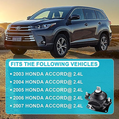 Engine Motor and Transmission Mount 6PCS for Honda Accord 2.4L 2003-2007 Auto Transmission- Replaces A4526HY, A4517, A4509, A4542, A4516, A4510, Front, Right, Rear, Upper Mounts - size: Honda Accord 2.4L 2003-2007