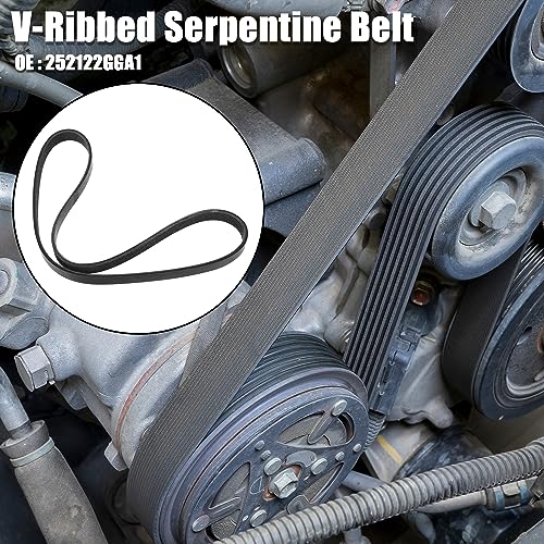 X AUTOHAUX Serpentine Belt 252122GGA1 for Hyundai Santa Fe Sport 2016-2018