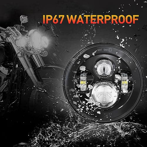 7 inch LED Motorcycle Headlights 4.5" Fog Passing Lights DOT Kit For Harley Davidson Road King Touring FatBoy Street Glide CVO Tri Glide Switchback Electra Glide Ultra Limited Classic harley headlight - size: 7 inch (black)